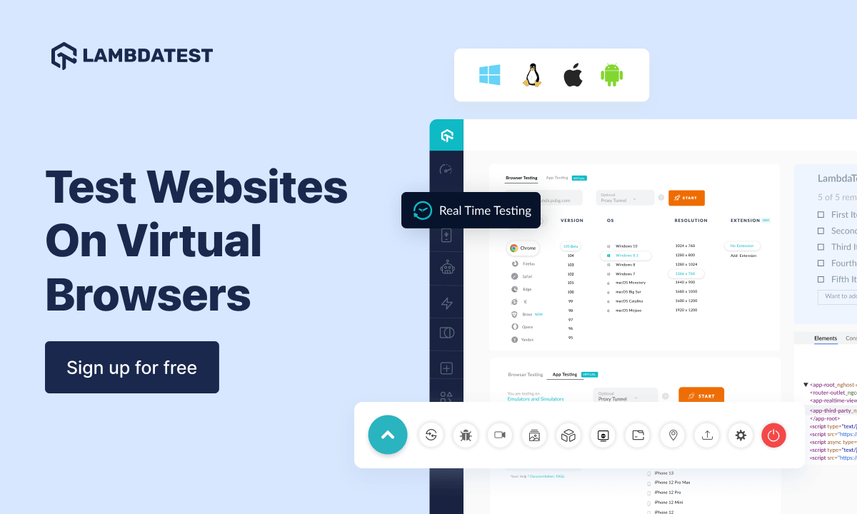 Test On Virtual Browser Online | LambdaTest