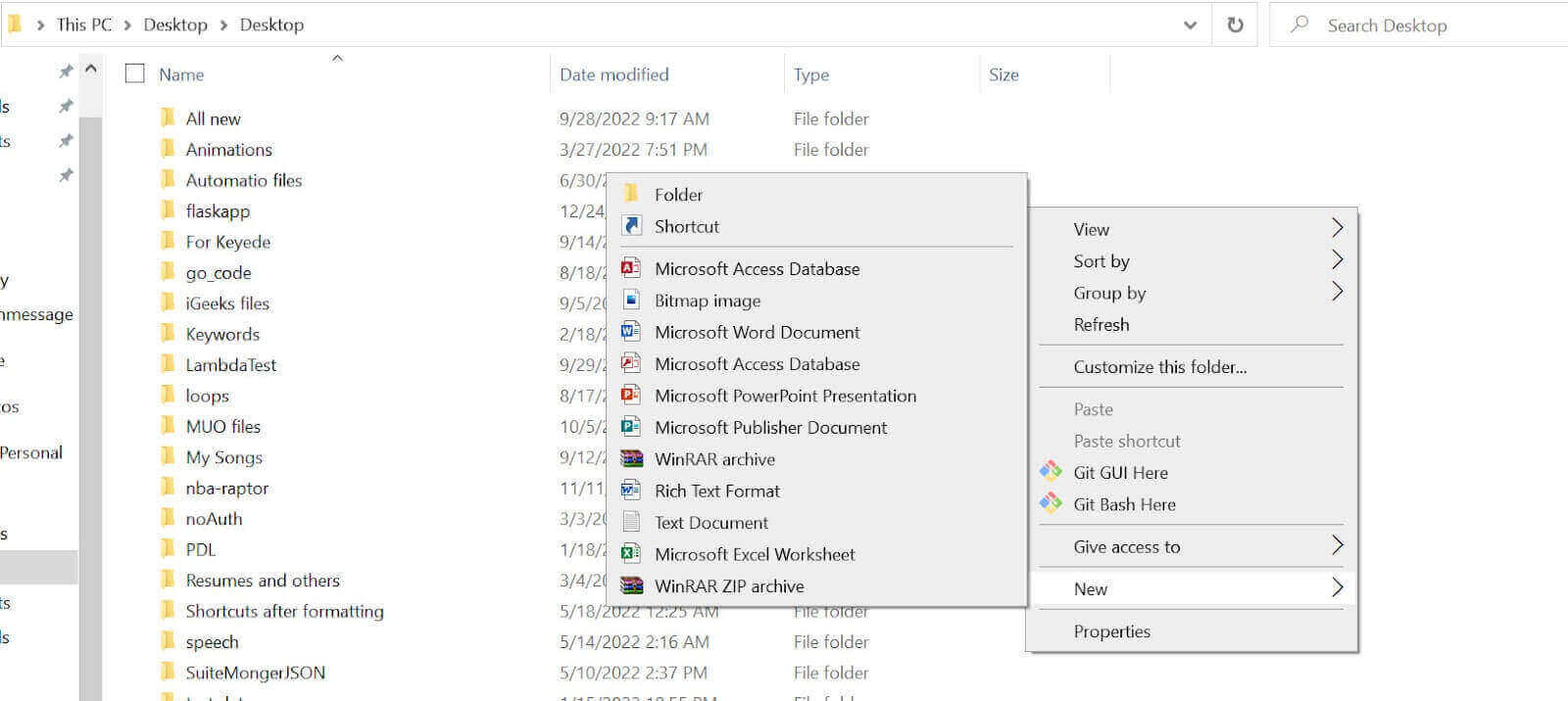 project folder in VS Code on Windows