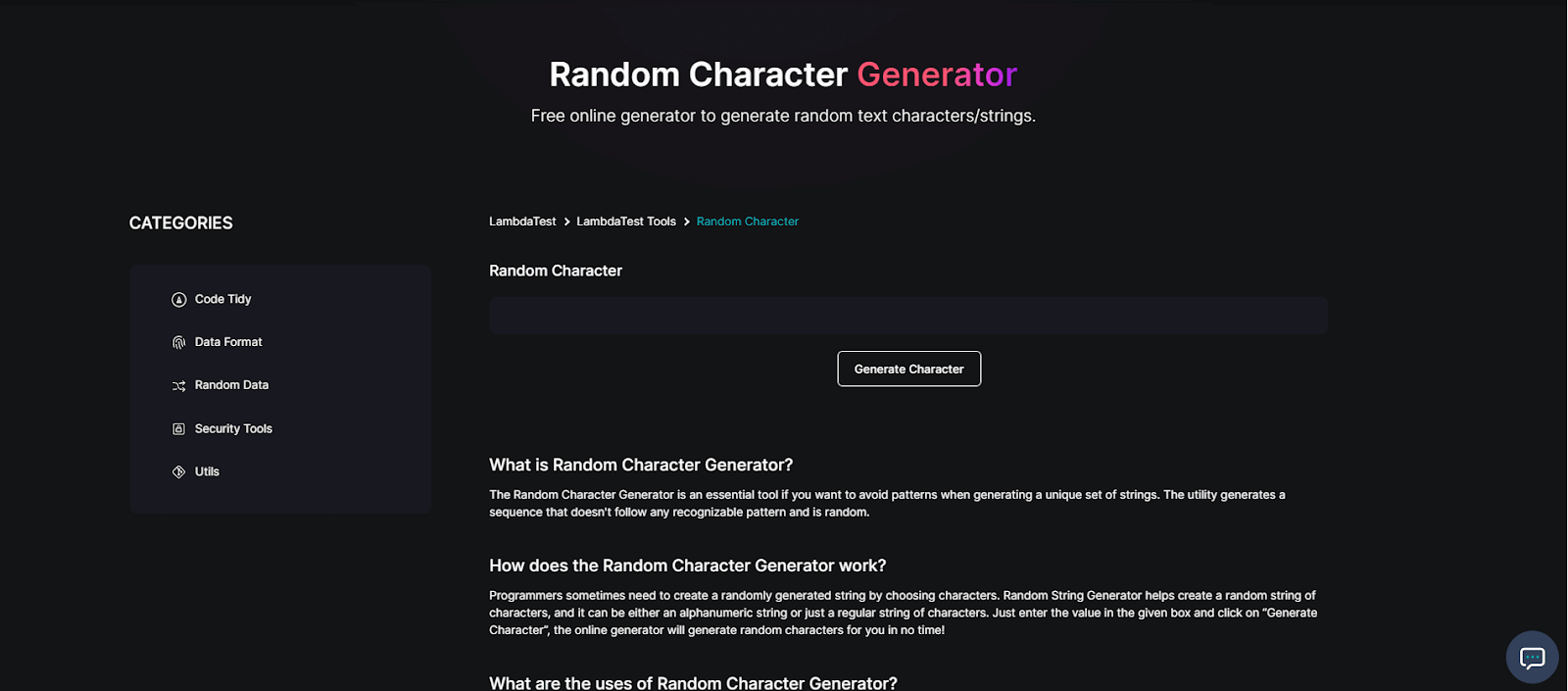 random-character-generator