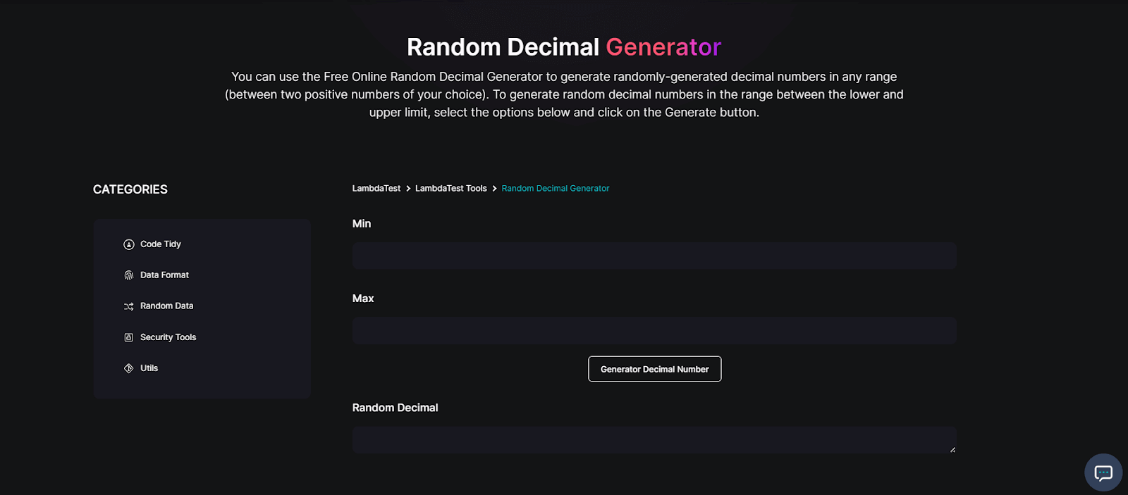 random-decimal-generator
