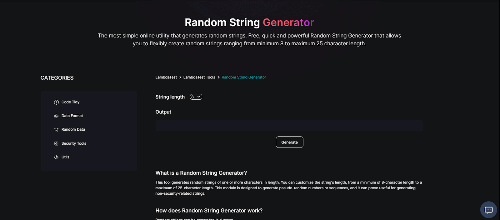 Random String Generator