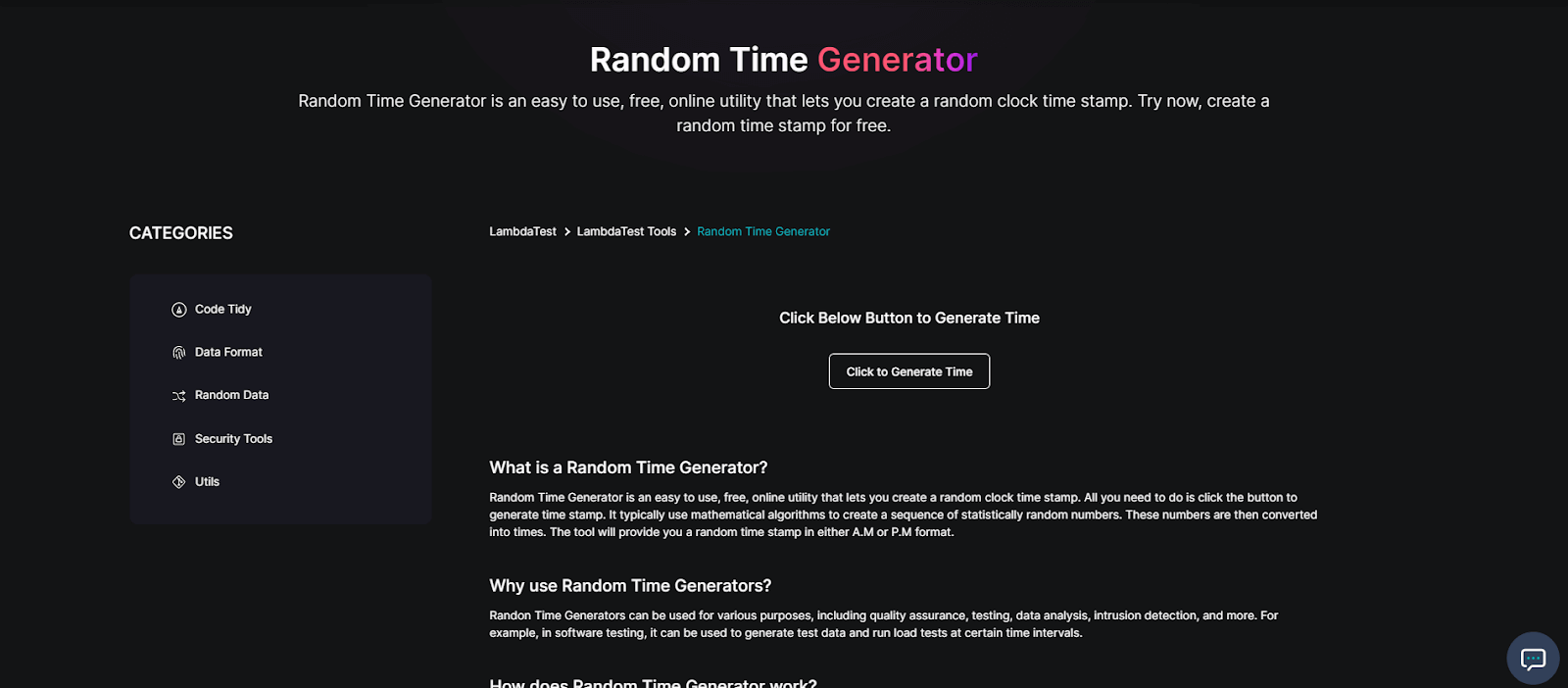 Random Time Generator