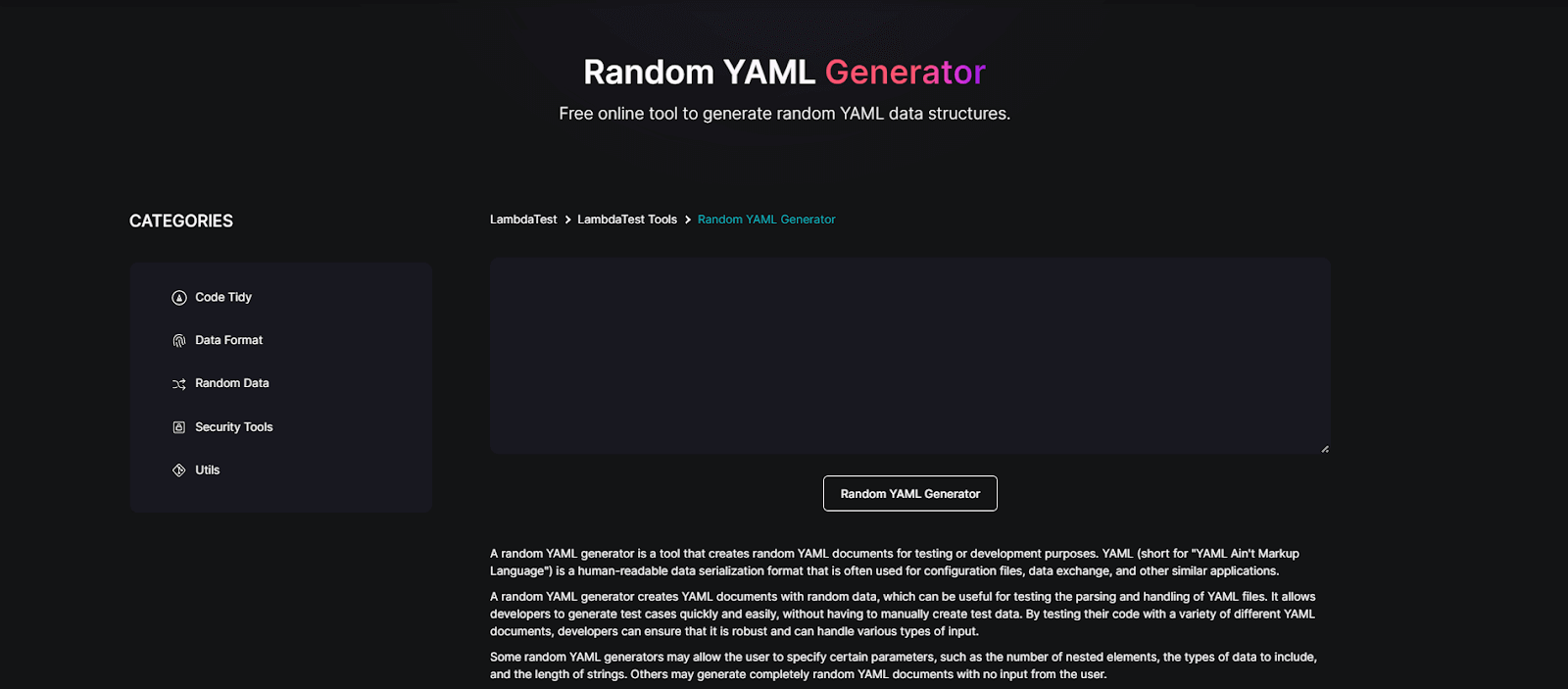 random-yaml-generator