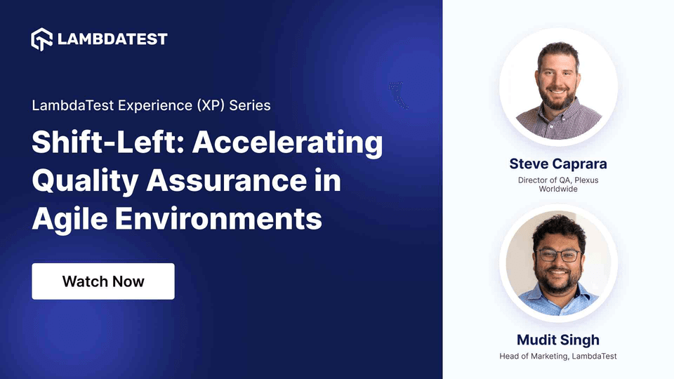 Shift-Left: Accelerating Quality Assurance in Agile Environments