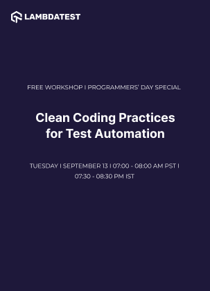Clean Coding Practices for Test Automation: Webinar