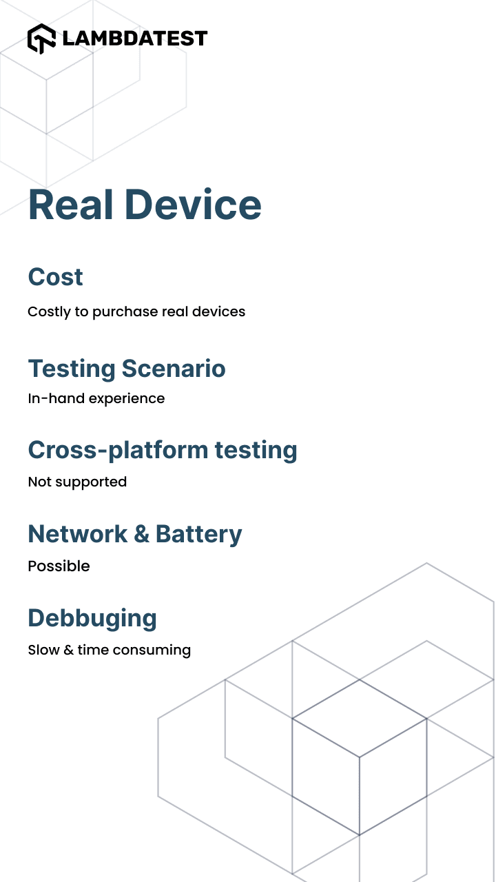 Emulator, Simulator VS Real Devices