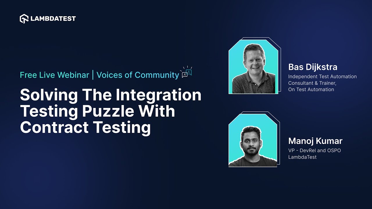 Webinar- Solving the Integration Testing Puzzle with Contract Testing