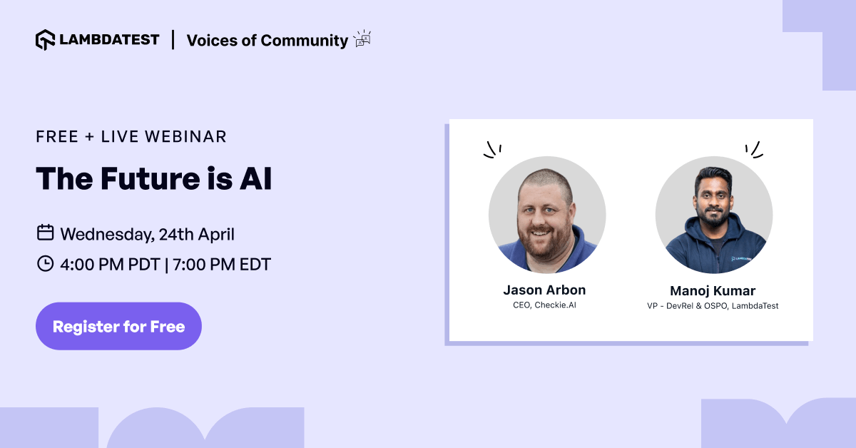 Webinar- Webinar: Voices of Community | Jason Arbon, CEO, talks on the topic 'The Future is AI'
