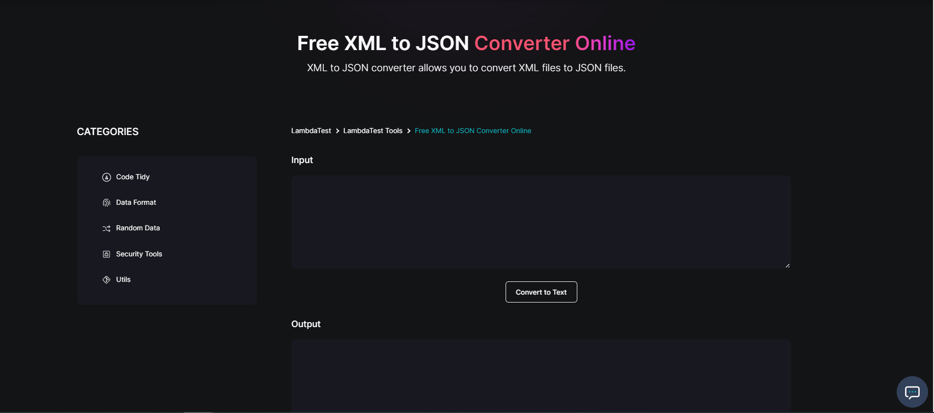 XML to JSON free tool