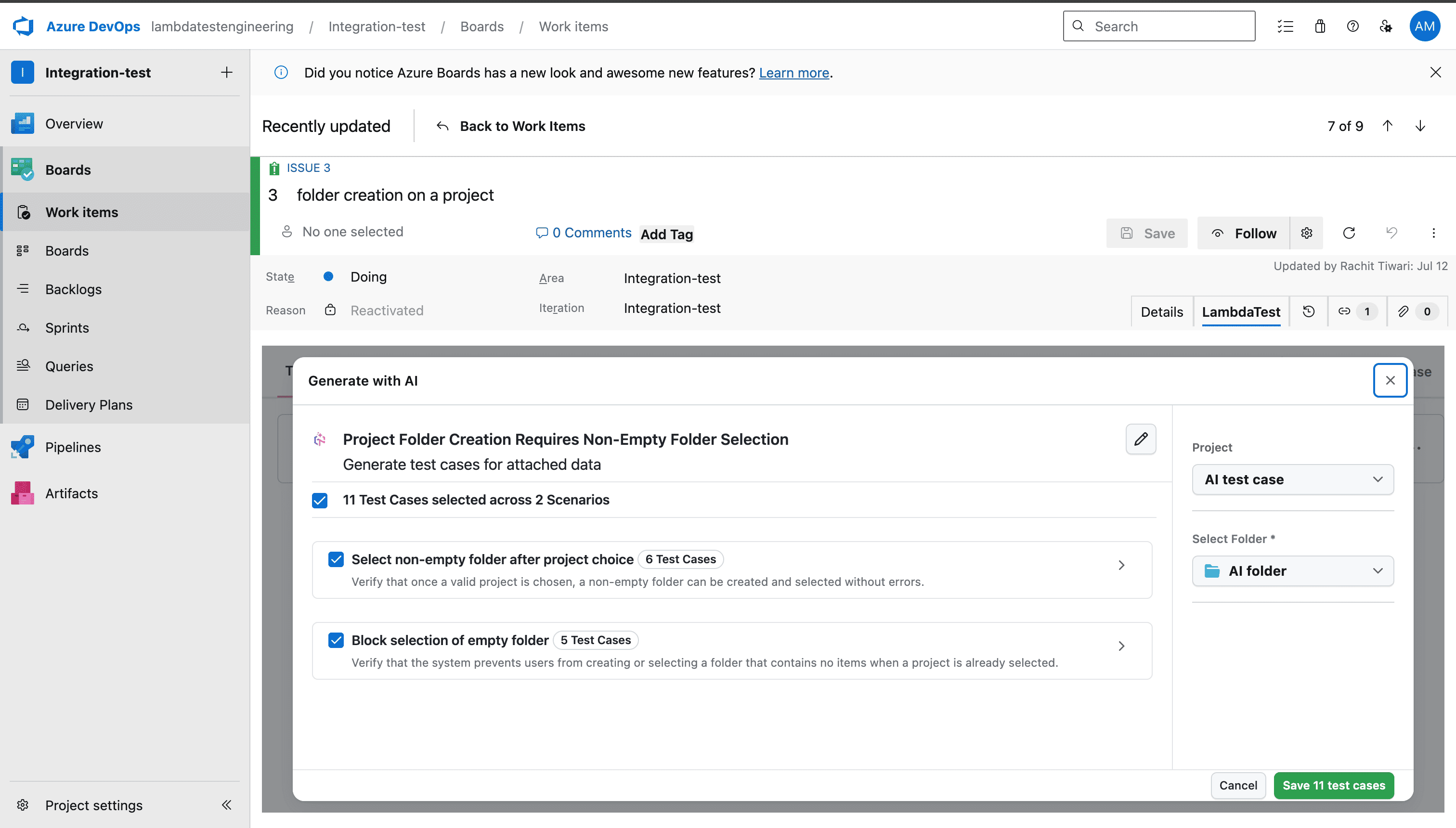 AI Generated Test Cases Review