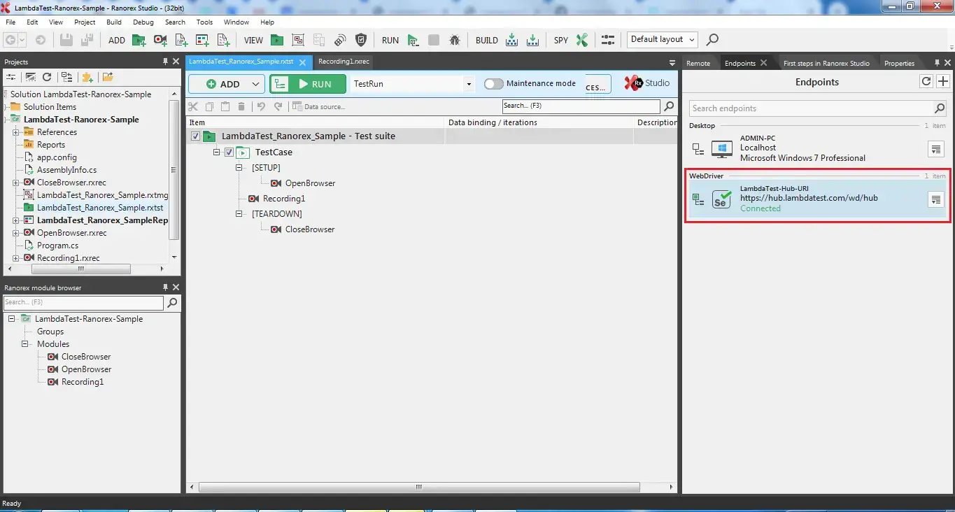 setup WebDriver endpoint