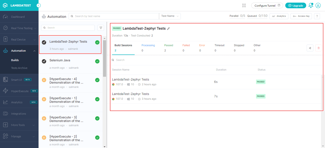 provide access to LambdaTest account