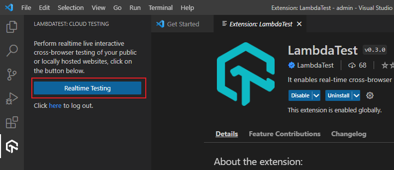 activate LambdaTest Screenshot Plugin