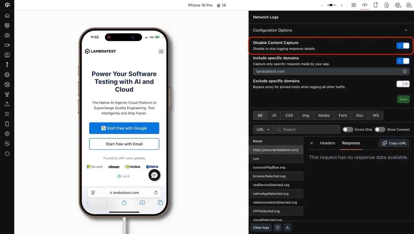 Disable content capture