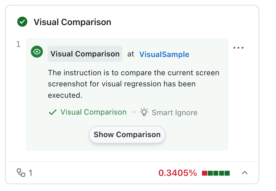 Analyze the visual comparison between baseline and new screenshot