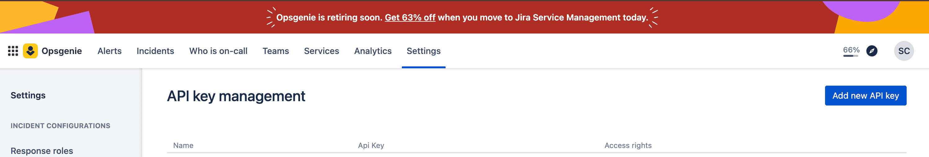OpsGenie API Key Management