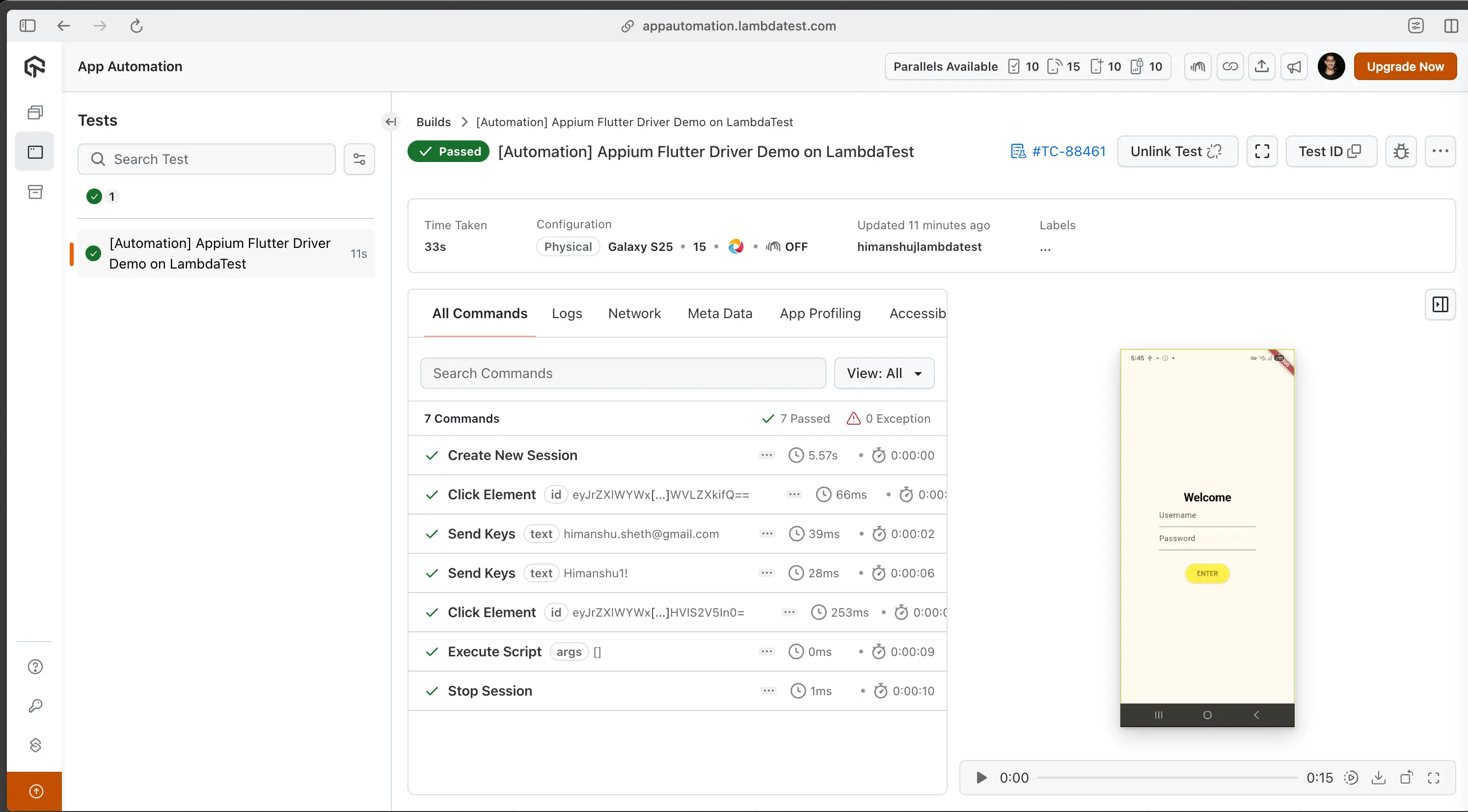 Running Appium tests with Flutter Integration Driver on TestMu AI