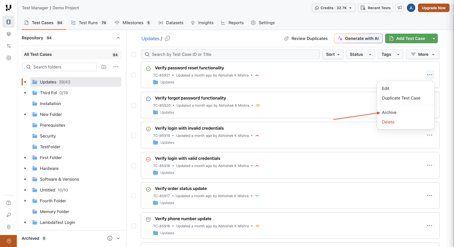 test-case-row-menu-with-archive