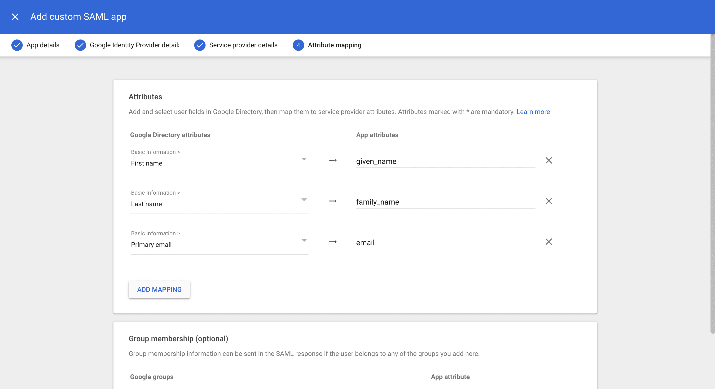 Configure Attribute Mapping