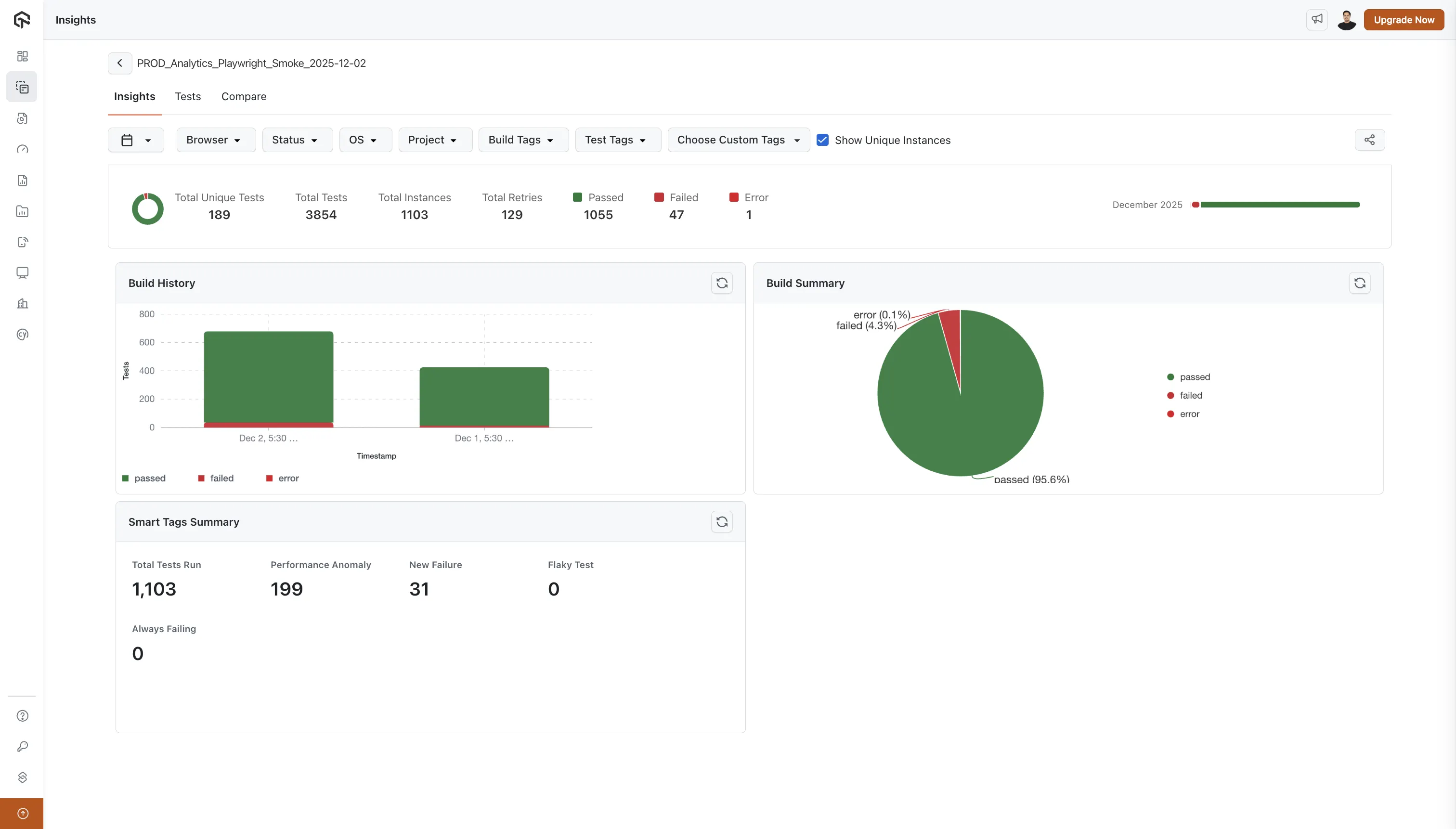 Build Insights - Insights Tab