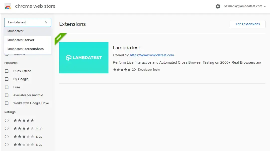 LambdaTest Chrome Extension