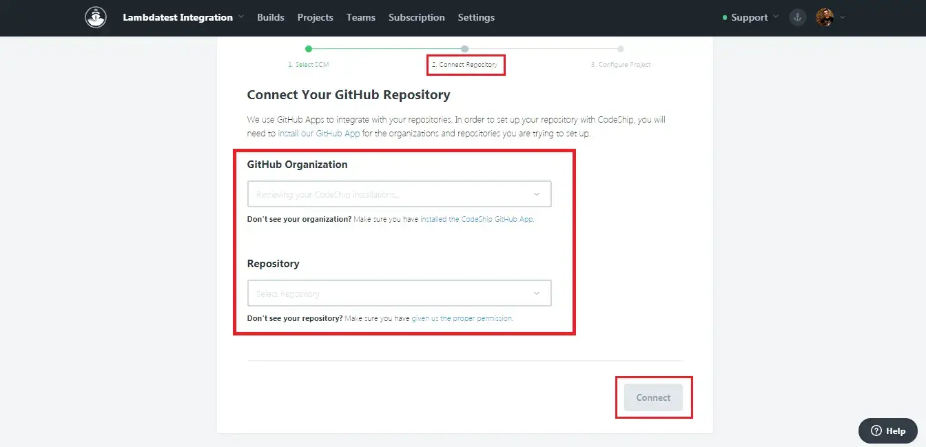 Provide your GitHub organization