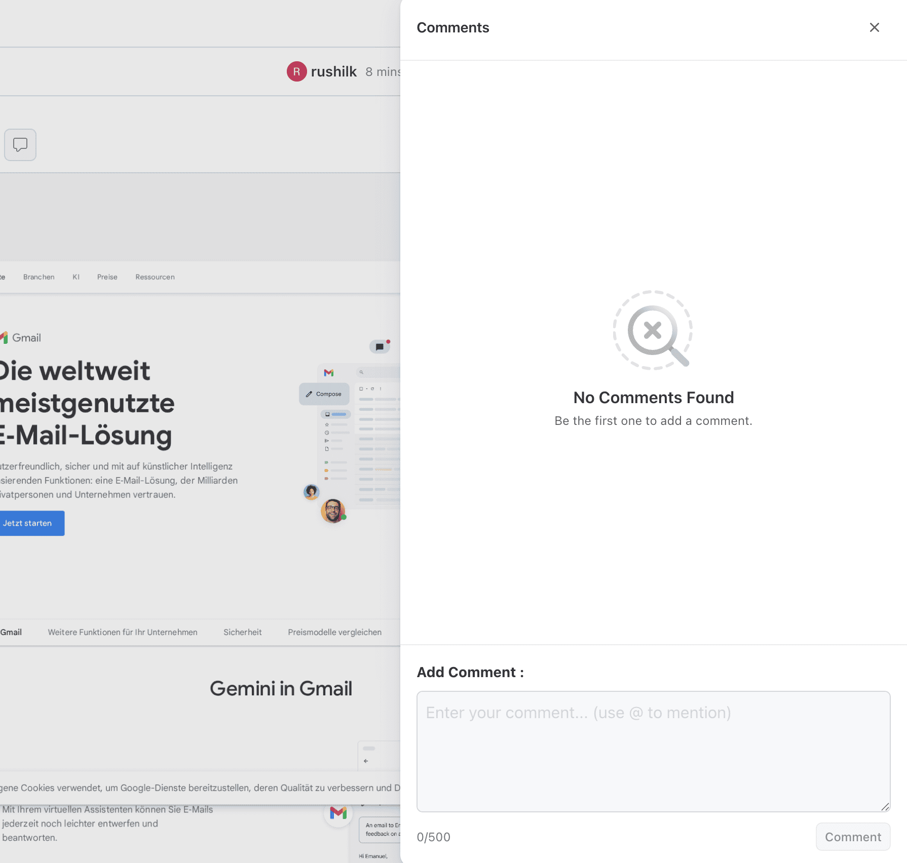 Comment drawer with all comments