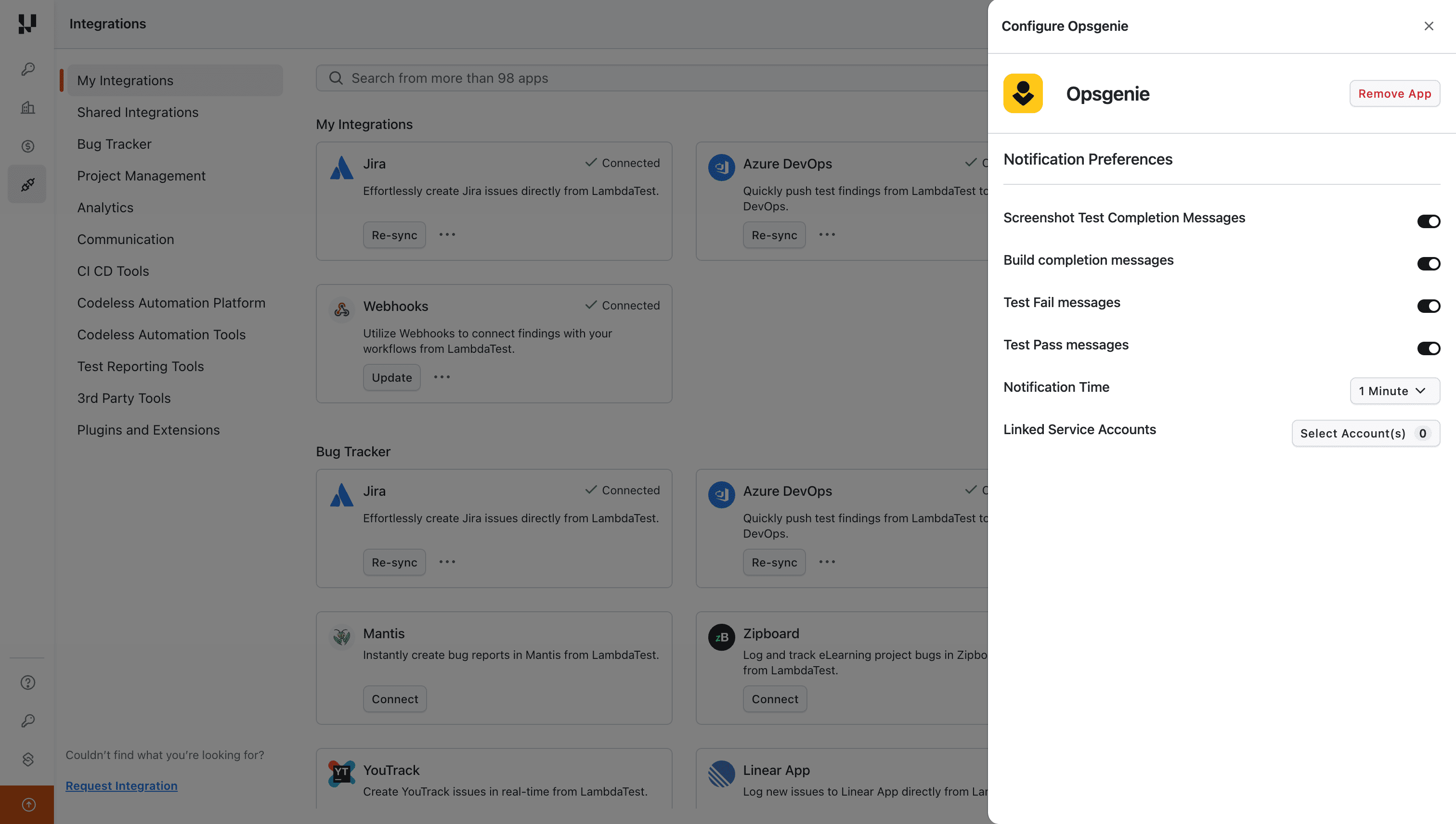 Configure OpsGenie Settings