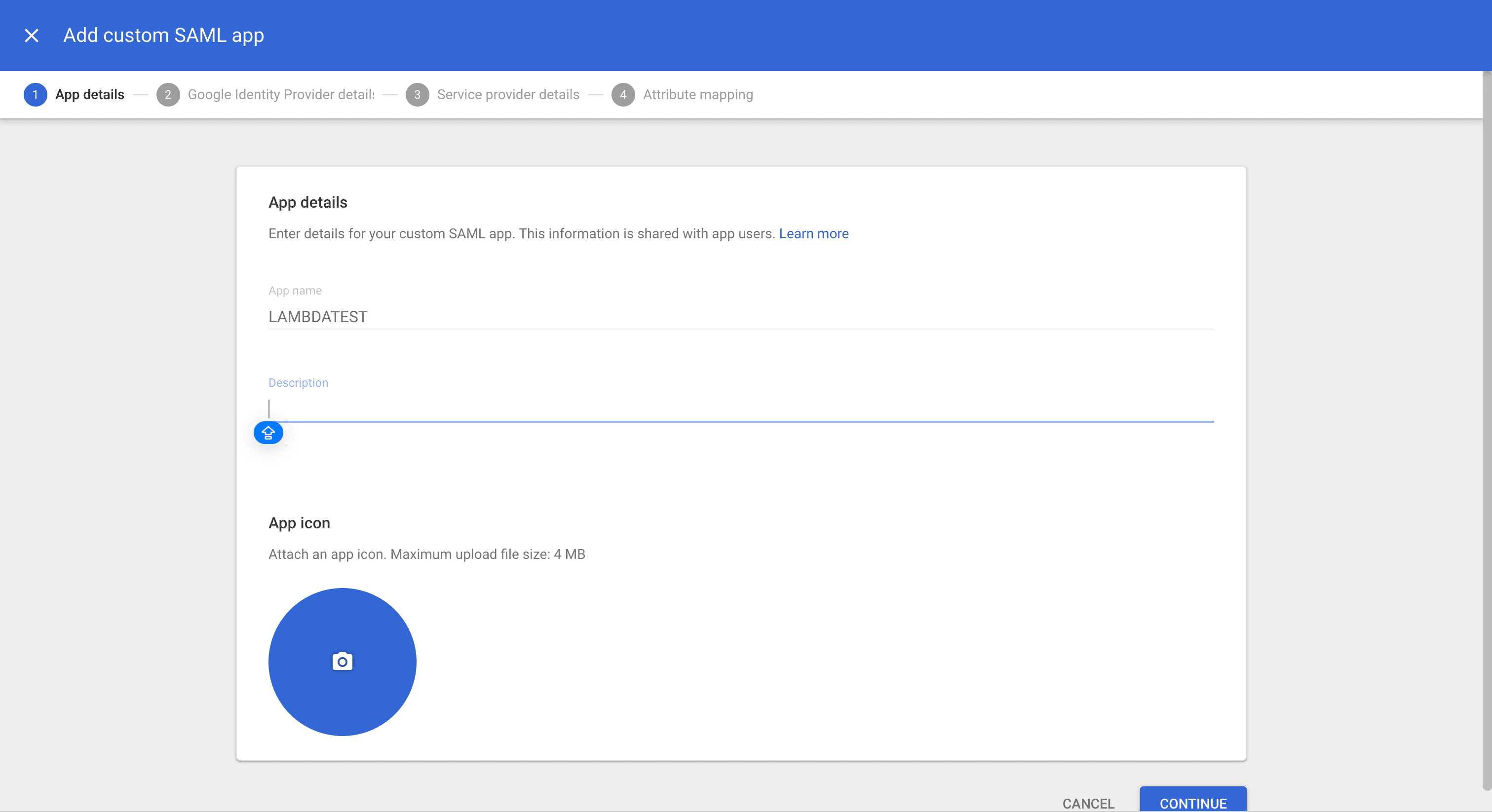 Add custom SAML app