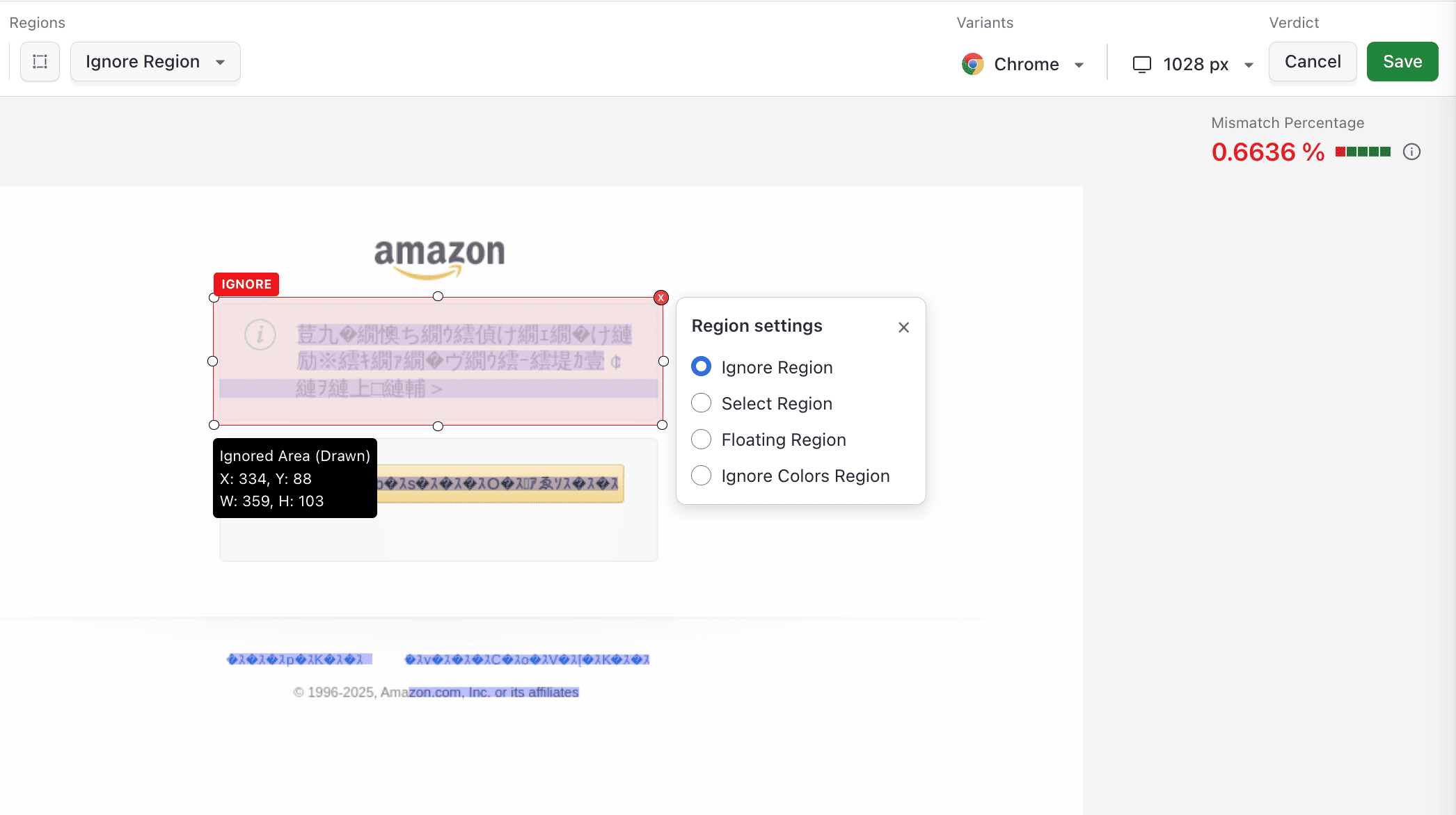 Ignore region annotation