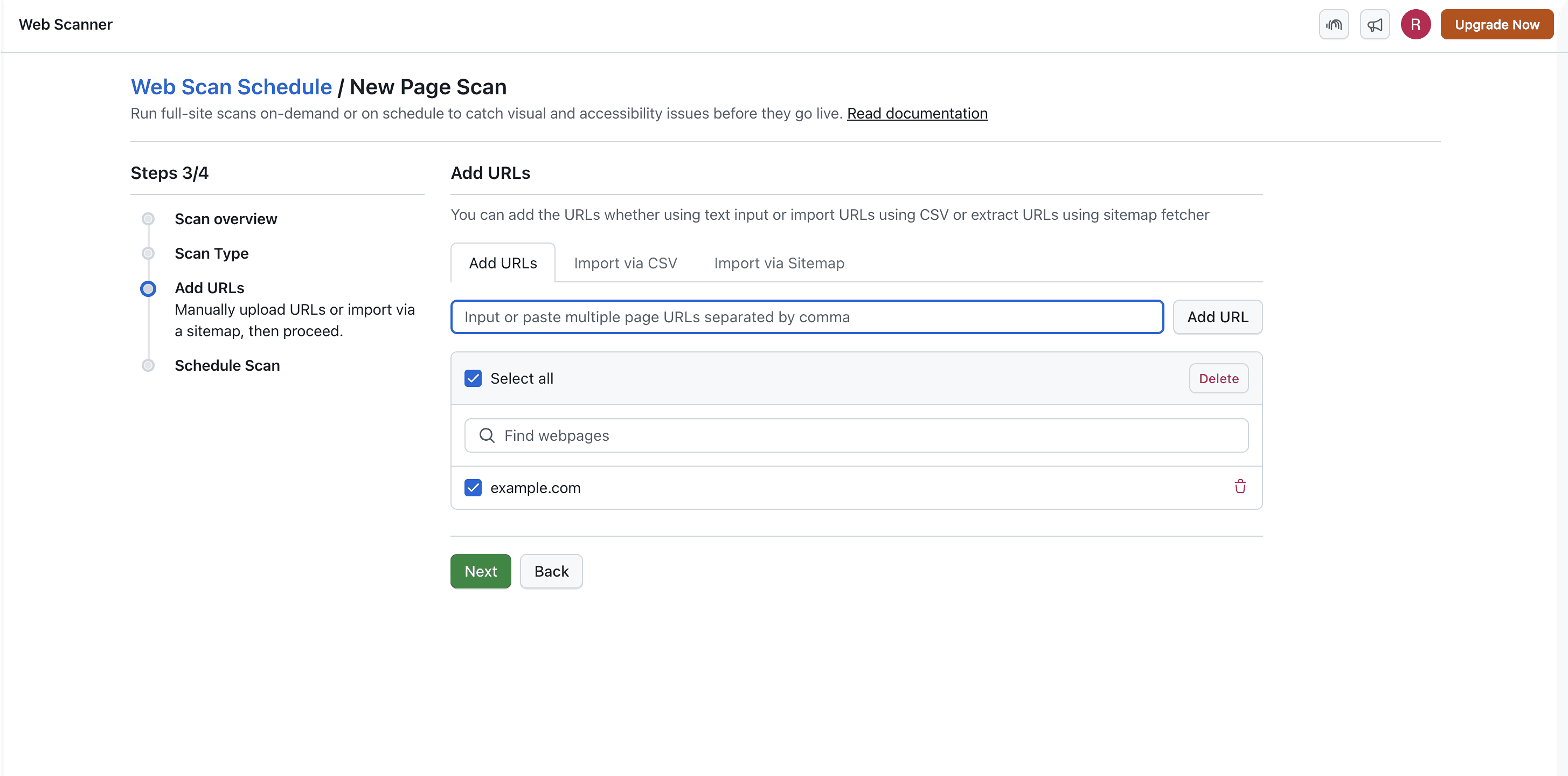 Add URLs Manually