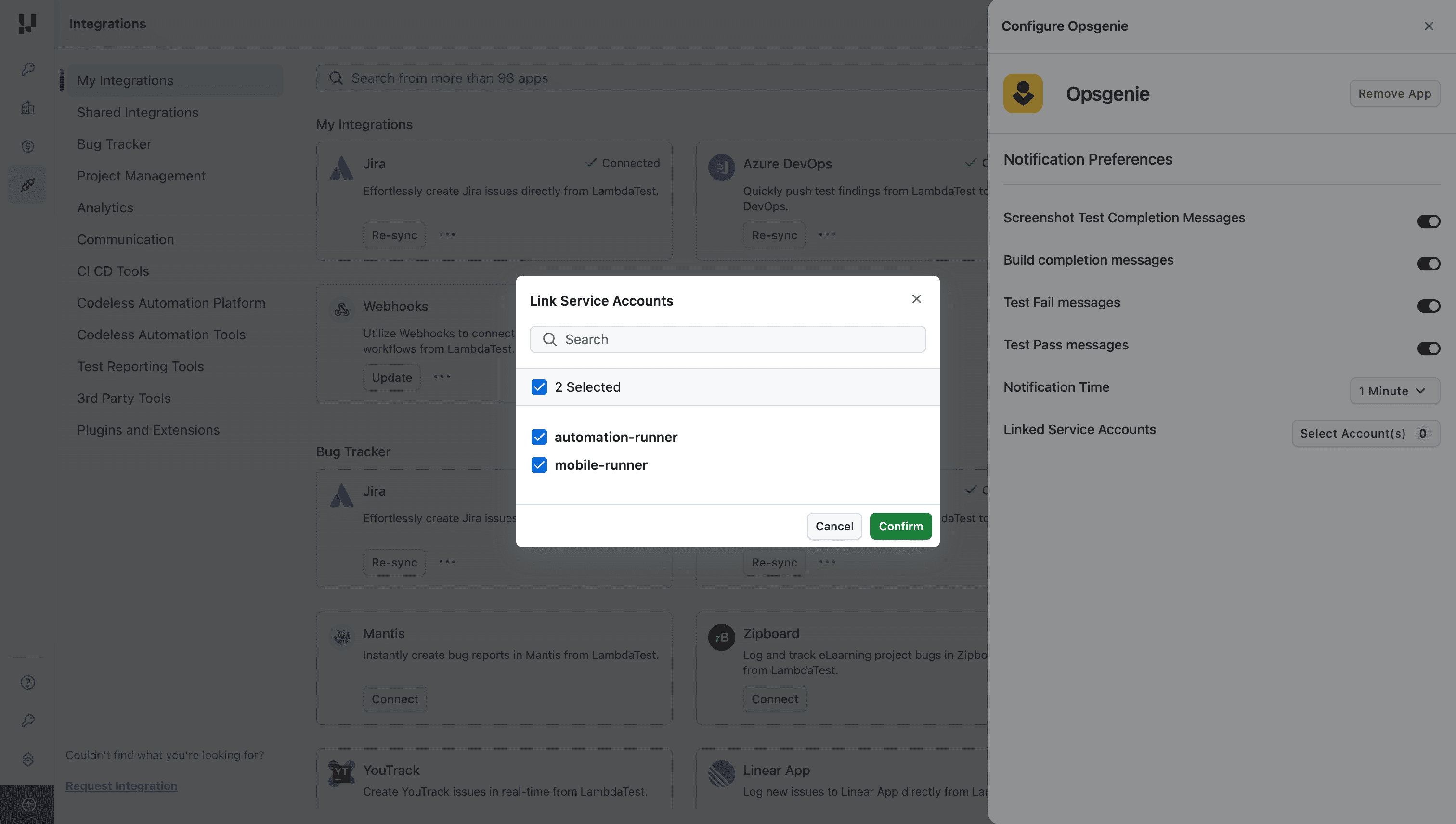 Link Service Accounts