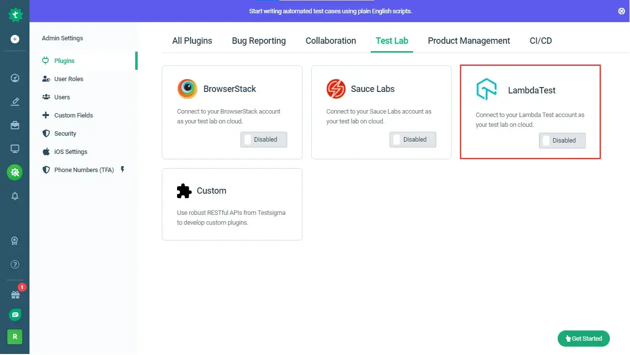 Integrating LambdaTest With Testsigma