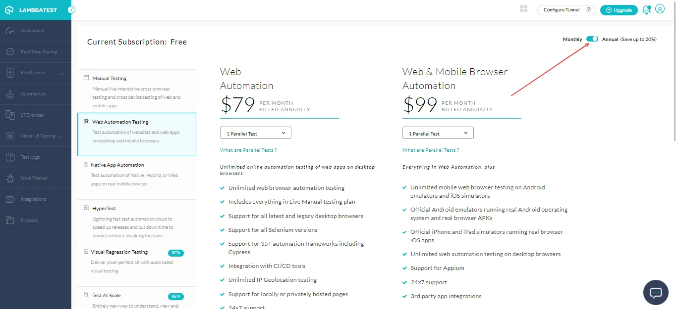 Pricing Page