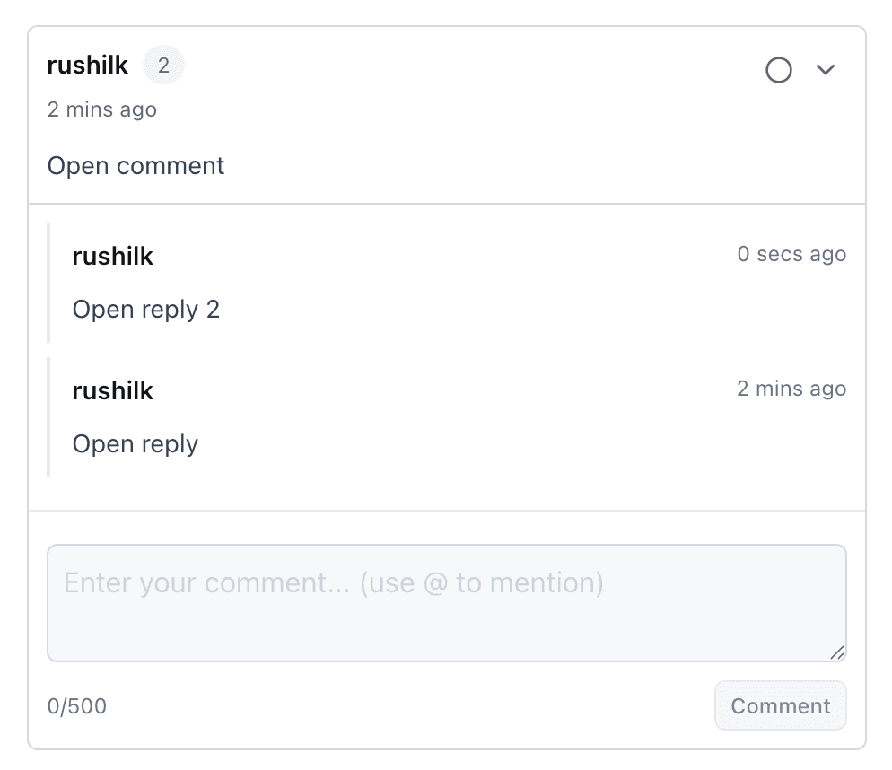 Unresolved comments state