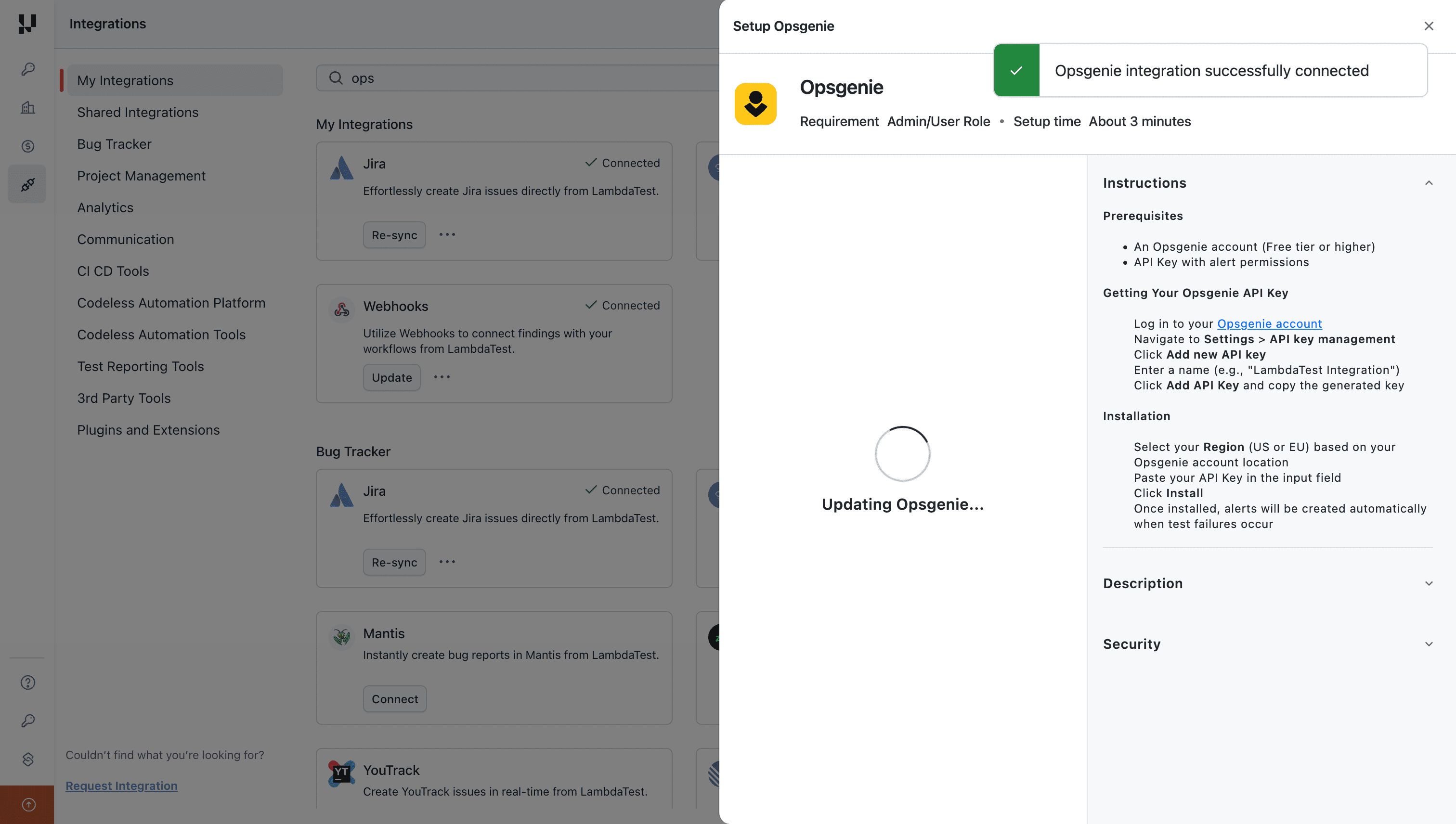 Updating OpsGenie Integration