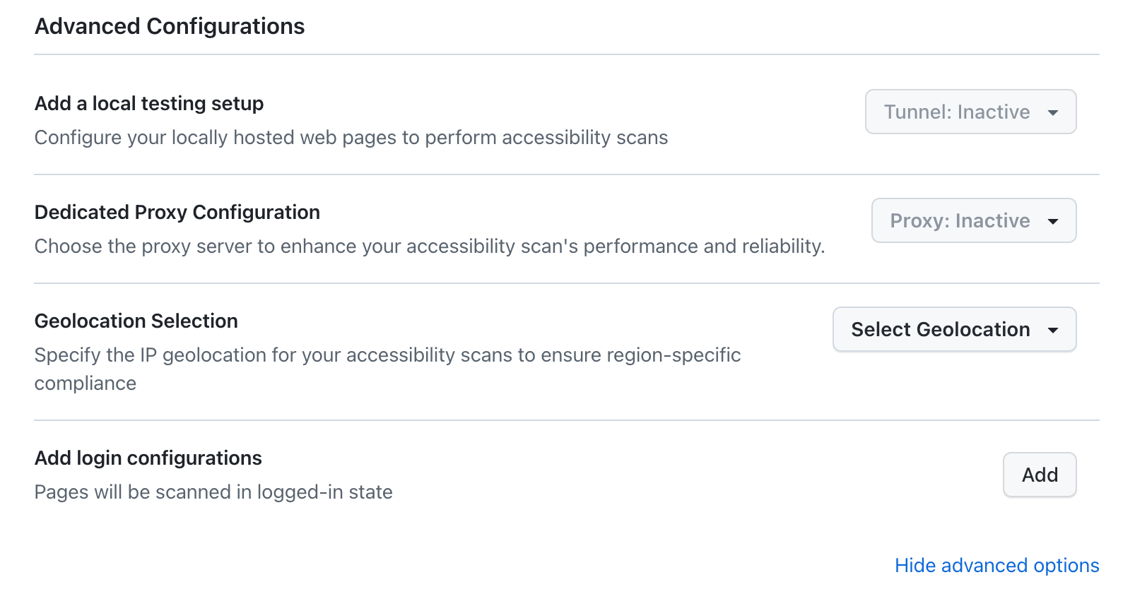 Advanced Configurations for Visual Scan